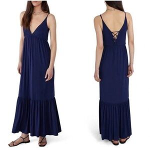 Favorite Daughter Navy Blue The Weekend Maxi Dress L